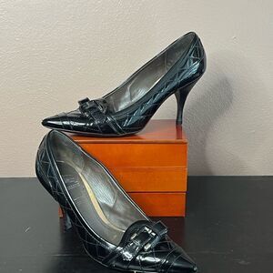 Burberry quilt patent leather heels shoes